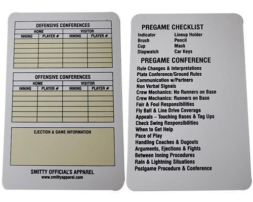 Baseball/Softball Reusable Game Card