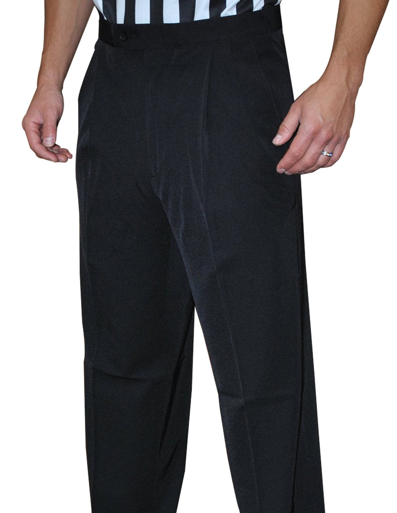 Tapered Fit 4-Way Stretch Flat Front Pants w/ Slash Pockets