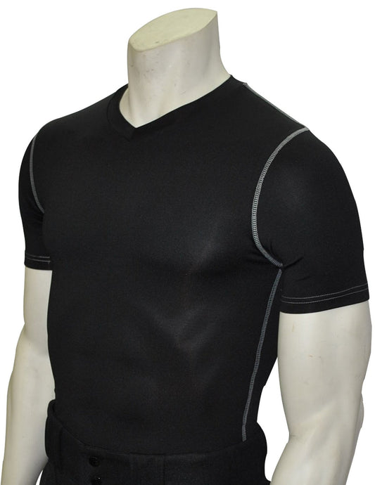 Black Compression Short Sleeve V-Neck Shirt