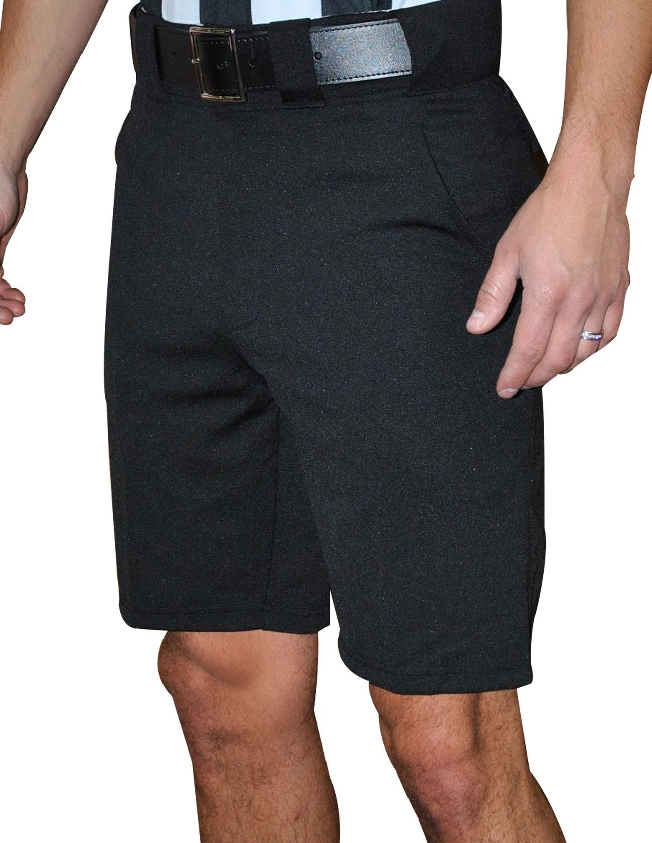 4-Way Stretch Solid Black Shorts