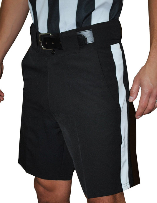 4-Way Stretch Black Shorts with 1 1/4” White Stripe