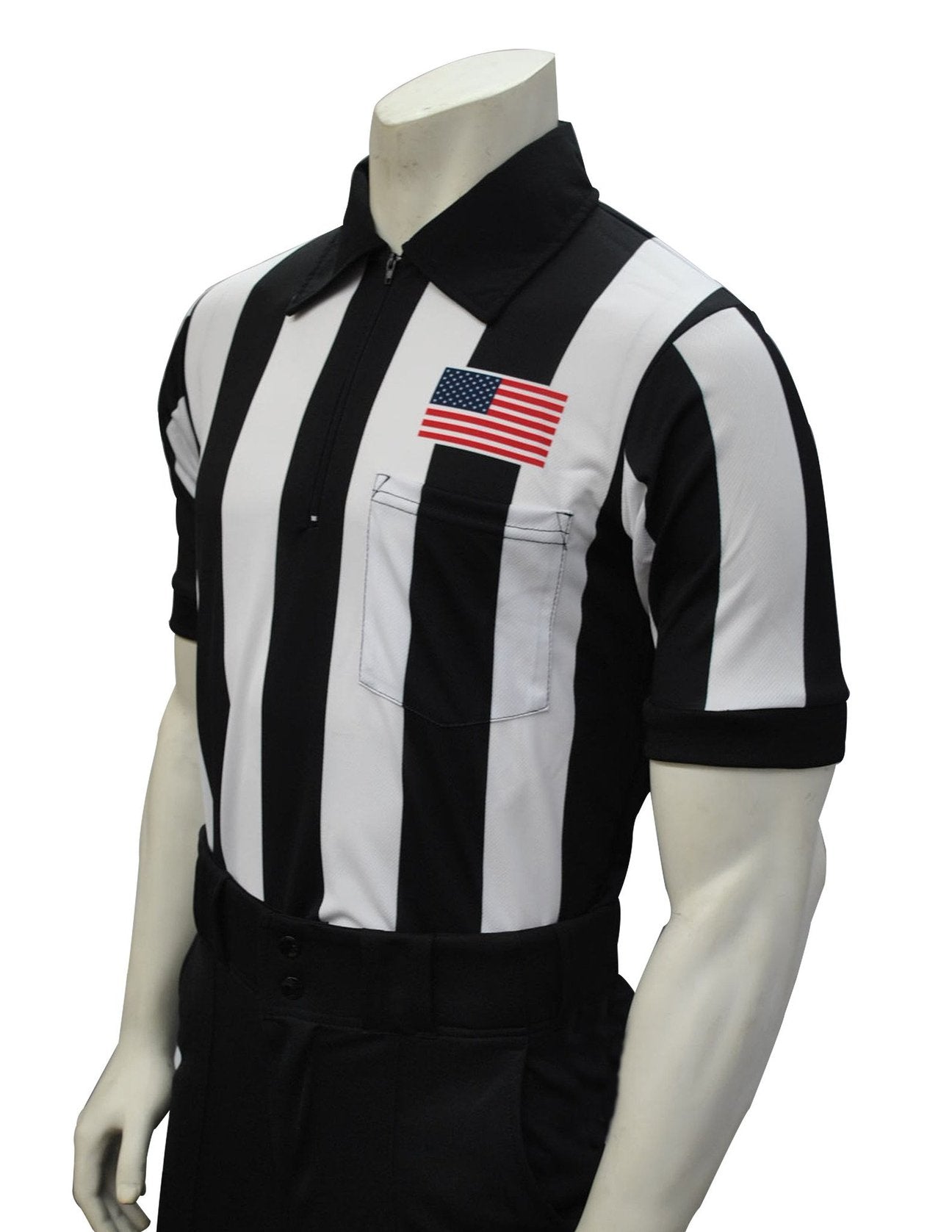 USA109-607 - Smitty "Made in USA" - "BODY FLEX" Football Short Sleeve Shirt w/ Flag Over Pocket